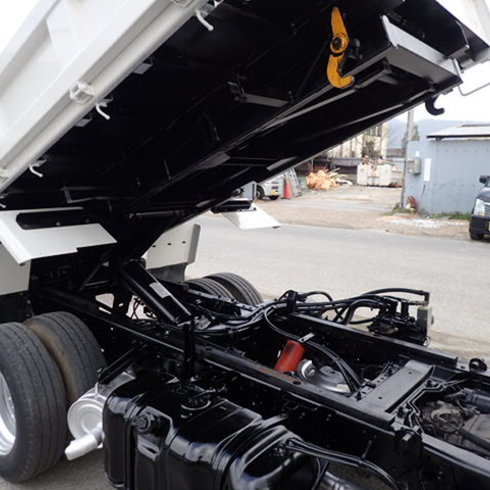 低床　フルフラットロー　強化三方開　塗装　重機運搬