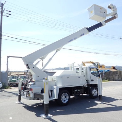 三菱ふそう キャンター　高所作業車 H18 アイチSN15B サブエンジン