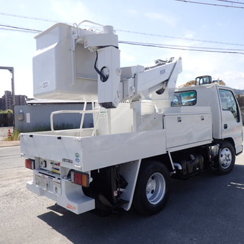 エルフ高所作業車　はしごかけ　アース　外部コンセント　左右工具箱　