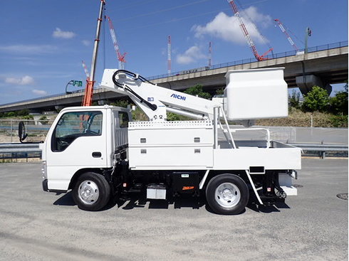 高所作業車　荷台工具箱 程度良好　高所部特定自主検査　