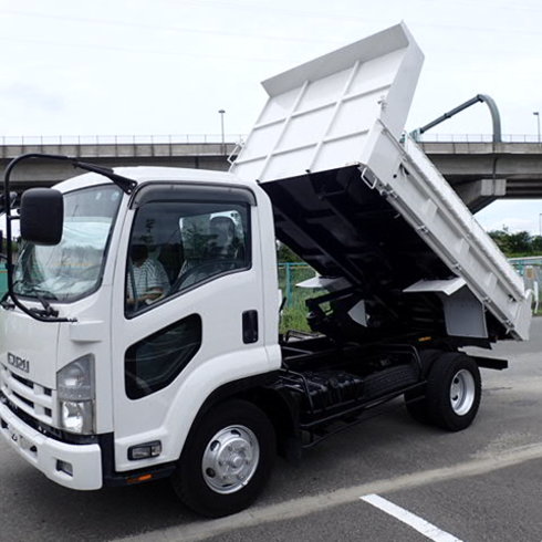 イスズフォワード　4tダンプ　中型ダンプ　手動コボレーン　三方開