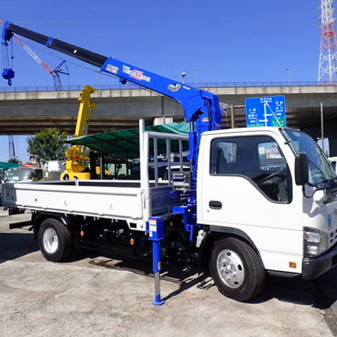 再生中古クレーン販売！H18 イスズエルフ 2t 標準ロング 3段クレーン