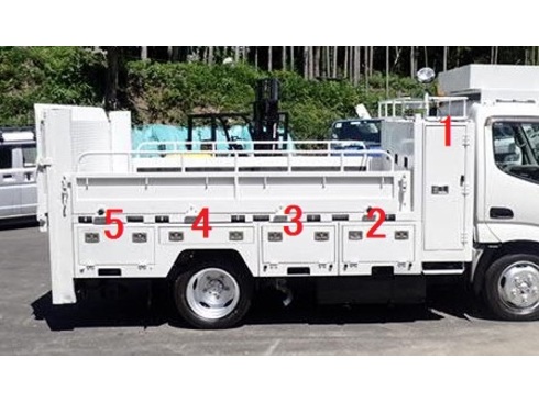 H18 トヨタダイナ 2t 平ボディ 床下収納車 垂直パワーゲート付 工具箱