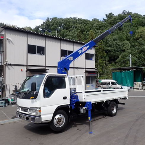 イスズ　エルフ　4段　クレーン　2t　