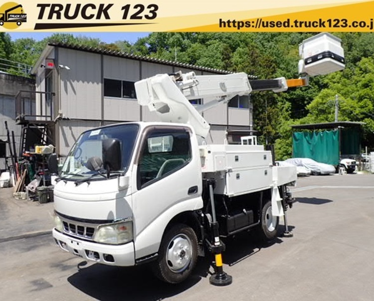 H19 ヒノデュトロ 高所作業車 アイチ Sh09a 9 7m 電工仕様 ワンピン 第3ブーム絶縁 Frpバケット 全塗装済 走行1 8万kmと少なめ程度良好です 高所作業車 中古トラックを探す 大阪の再生中古トラック専門店 販売 買取 トラック１２３