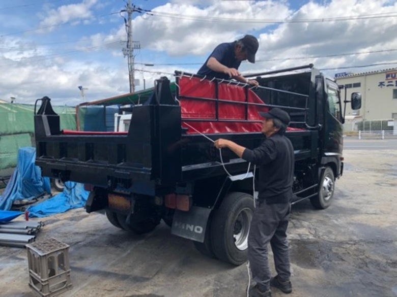 10tダンプ コボレーンシート 自動シート