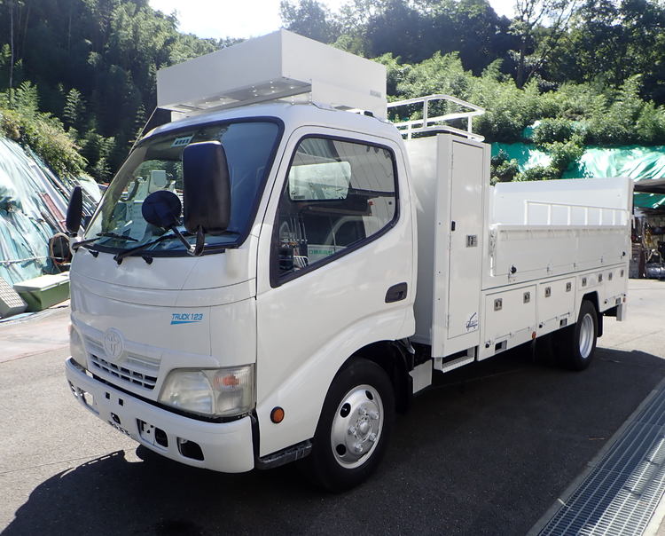 H18 トヨタダイナ 2t 平ボディ 床下収納車 垂直パワーゲート付 工具箱