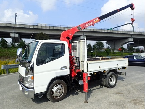 車検付!造園・石屋さん!H17 三菱キャンター 3t 標準 11尺 3段 クレーン