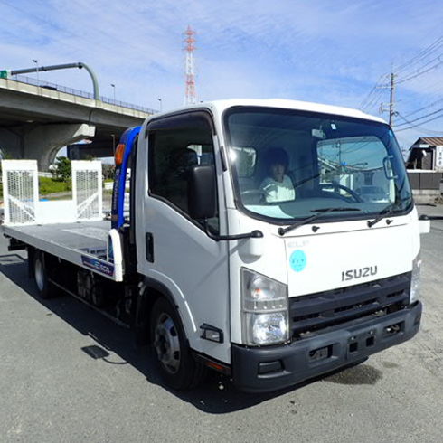 H25イスズエルフ 2 8t キャリアカー 積車 車両運搬車 タダノ セルフローダ ウインチ付 ラジコン付 その他 中古トラックを探す 大阪の再生中古トラック専門店 販売 買取 トラック１２３
