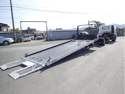 H25イスズエルフ 2 8t キャリアカー 積車 車両運搬車 タダノ セルフローダ ウインチ付 ラジコン付 その他 中古トラックを探す 大阪の再生中古トラック専門店 販売 買取 トラック１２３